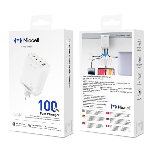 Chargeur Miccel 100 watt avec technologie GAN